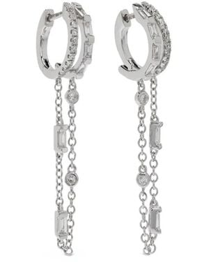 SHAY 18Kt Diamond Double Mixed Fringe Earrings - White