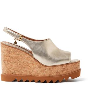 Stella McCartney Sneak-Elyse Sandalen Im Metallic-Look - Natur