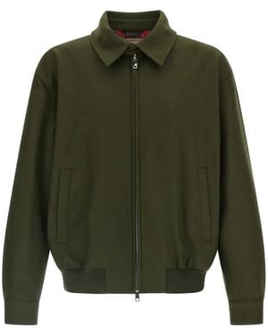 Baracuta Melton Zip-up Long-sleeve Shirt Jacket - グリーン