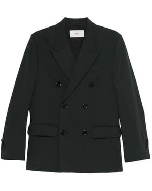 Ami Paris Double-Breasted Blazer - Black