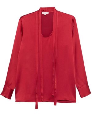 Antonelli Tie-Neck Blouse - Red
