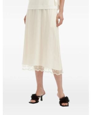 Simone Rocha Lace-Trim Midi Skirt - White