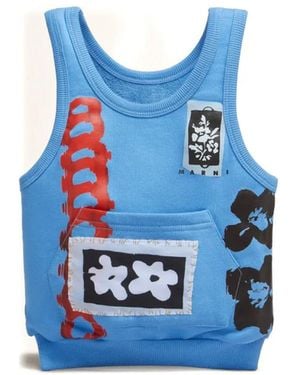 Marni Handtasche Mit Grafischem Print - Blau