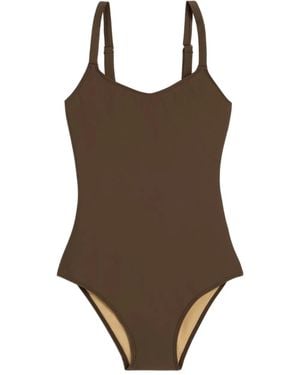 Ami Paris Maillot De Bain À Encolure Arrondie - Marron