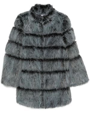Patrizia Pepe Faux-Fur Paneled Jacket - Gray