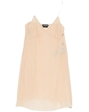 Tom Ford Stretch Georgette Cocktail Slip Dress - Natural