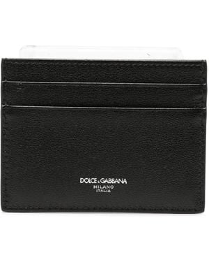 Dolce & Gabbana Logo-Print Leather Cardholder - Black