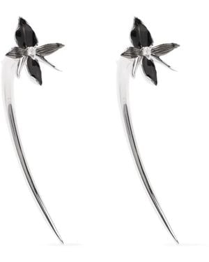 Shaun Leane Diamond Orchid Hook Earrings - White