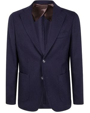 Barba Napoli Bactive Mono Textured Blazer - Blue