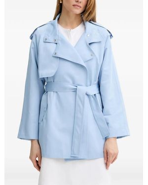 Morgan Belted Asymmetric Coat - Blue