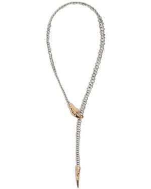 Bimba Y Lola Collar Con Cuentas Y Cabeza De Serpiente - Blanco