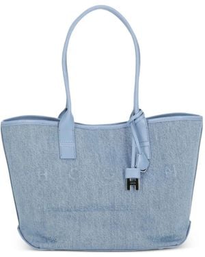 Hogan Medium Address Tote Bag - Blue