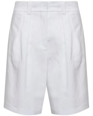 Blanca Vita Double-Pleat Shorts - White