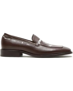 Acne Studios Printed Leather Loafers - White