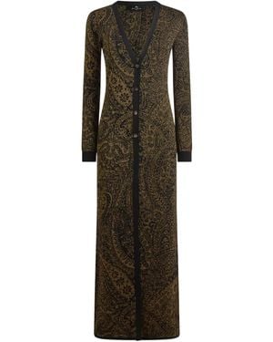 Etro Langer Metallic-Cardigan Mit Paisleymuster - Schwarz
