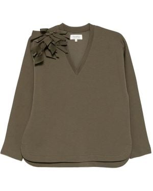 Psophia Bow-Appliqué T-Shirt - Green