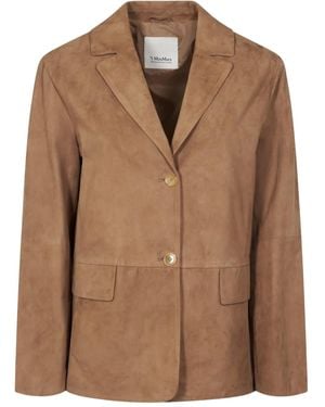Max Mara ボタン スエードジャケット - ブラウン