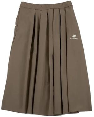 New Balance Pleated Midi Skirt - Brown