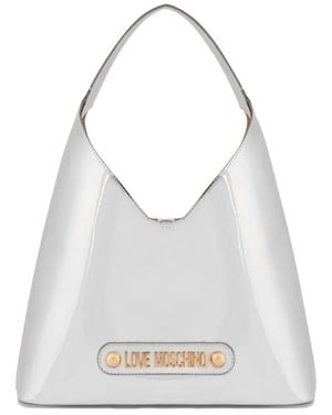 Love Moschino ロゴプレート ショルダーバッグ - ホワイト