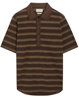 Oliver Spencer Polo Stanfield A Rayas De Manga Corta - Marrón