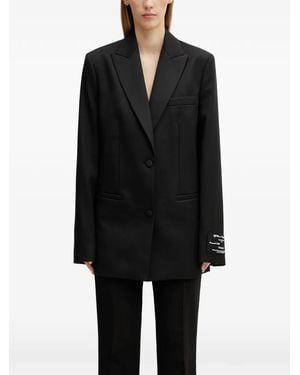 Off-White c/o Virgil Abloh Logo-Patch Single-Breasted Blazer - Black