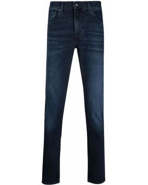 7 For All Mankind ミッドライズ ストレートジーンズ - ブルー