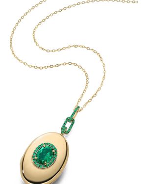 Monica Rich Kosann Emerald Locket Necklace - White