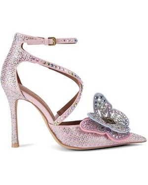 Kurt Geiger Crystal-Embellished Butterfly Pumps - Pink