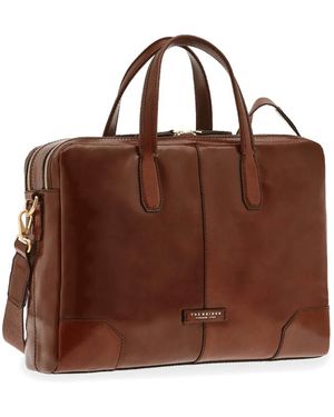 The Bridge Vespucci Leather Briefcase - Brown