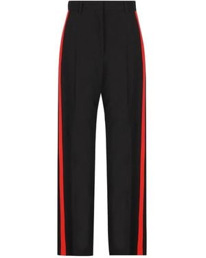 Loewe Side-Stripe Pressed-Crease Pants - Black