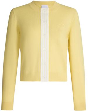 Patou Striped-Detail Cardigan - Yellow
