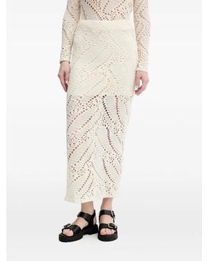 Desigual Woolf Crochet Midi Skirt - Natural