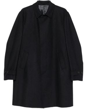 Lardini Herringbone Single-Breasted Coat - Black
