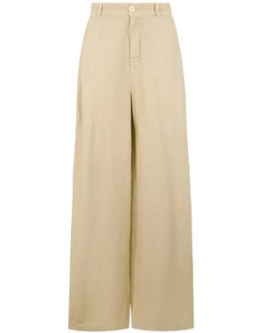 120% Lino Buttoned Trousers - Natural