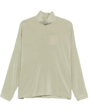 Tibi Funnel-Neck Dolman-Sleeve Top - Green