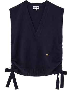 Ganni Classic Wool Vest - Blue