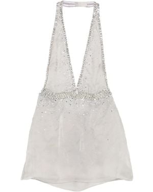 retroféte Courtnee Embellished Mini Dress - White