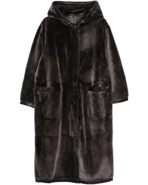 Giorgio Armani Hooded Pocketed Coat - Black