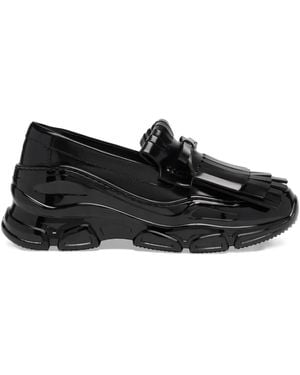 Simone Rocha Tracker Fringe Patent-Leather Loafers - Black