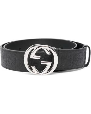 Gucci インターロッキングg バックル ベルト - ブラック