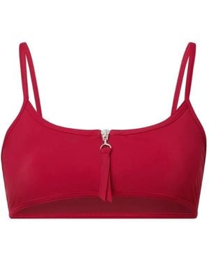 Loulou de Saison Top De Bikini Olga Con Cuello Cuadrado - Rojo