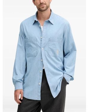ARMANI EXCHANGE Pocket Embroidered Shirt - Blue