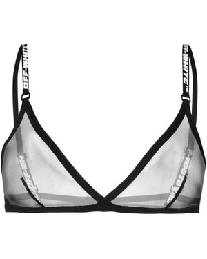 Off-White c/o Virgil Abloh Logo Band Mesh Bra Black
