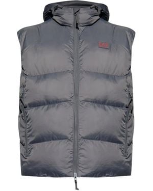 EA7 Hooded Zip Gilet - Grey
