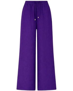 Liu Jo Drawstring Wide-Leg Trousers - Purple