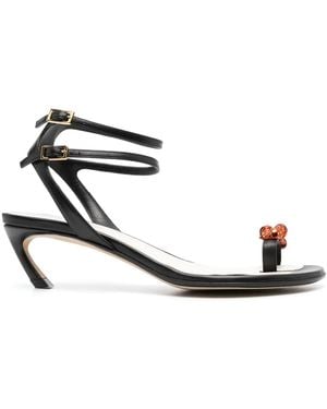 Lanvin Sandalias Swing Con Detalle De Nudo Y Tacón De 55Mm - Blanco