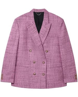 Stella McCartney Double-Breasted Wool Blazer - Purple