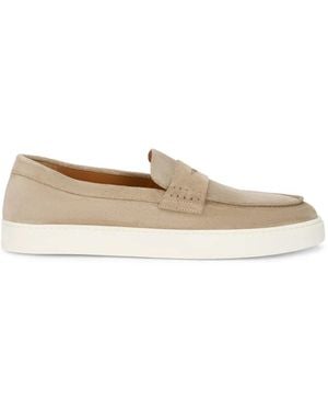 Doucal's Suede Penny Loafers - White