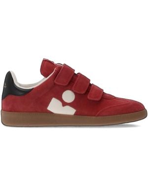 Isabel Marant Beth Touch-Strap Suede Trainers - Red