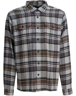 Patagonia Camisa Fjord texturizada a cuadros - Gris